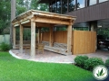 stone brick patio through grass