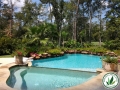 great backyard pool landscape in Conroe, TX