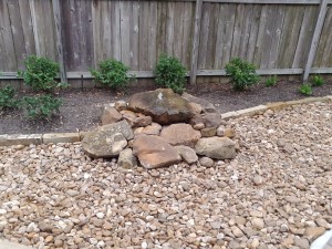 Rock water feature in Spring, TX