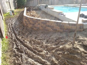 Pool Job with retaining wall in Plano, TX -  Feb 2015-7