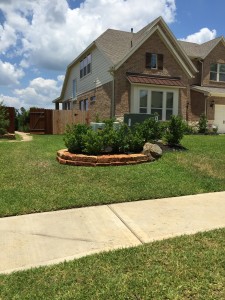 Front yard lawn with Flower bed in Katy, TX